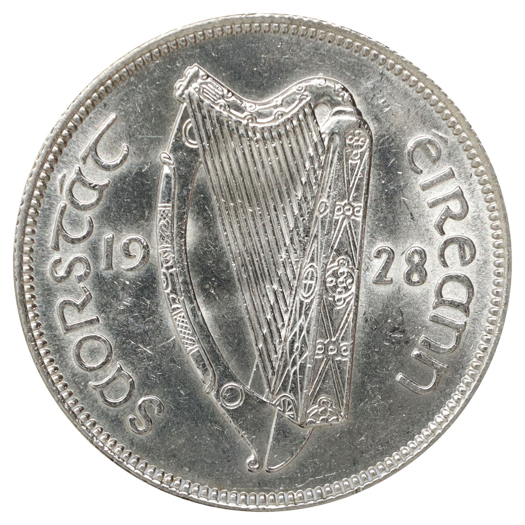 Ireland 1928 1/2 Crown Brilliant Uncirculated (MS63) $