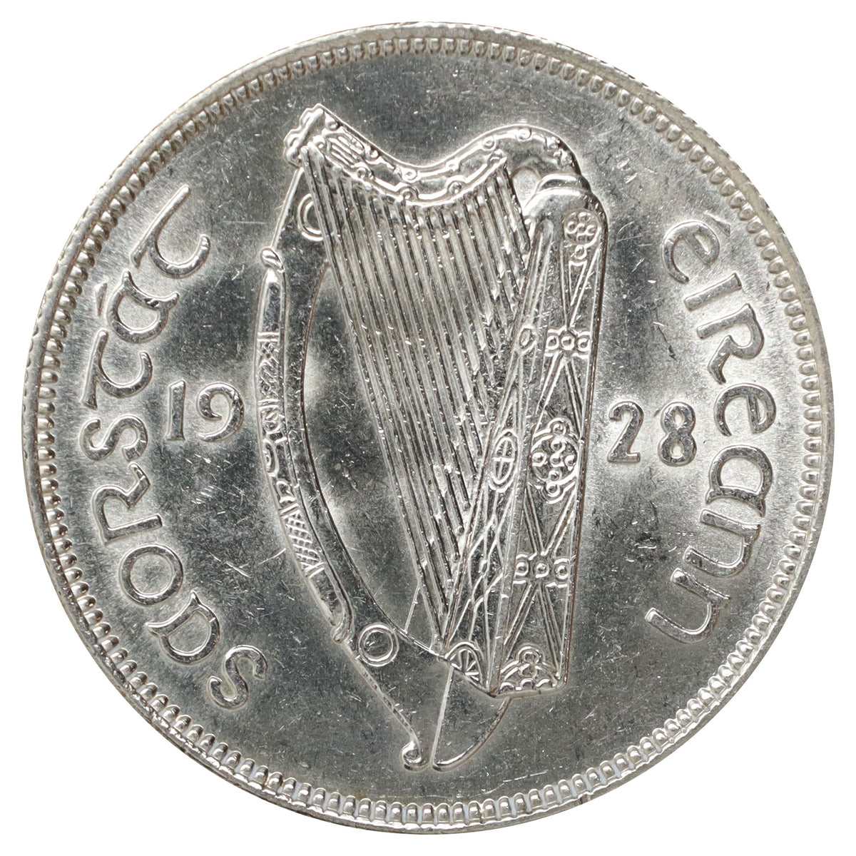 Ireland 1928 1/2 Crown Brilliant Uncirculated (MS63) $