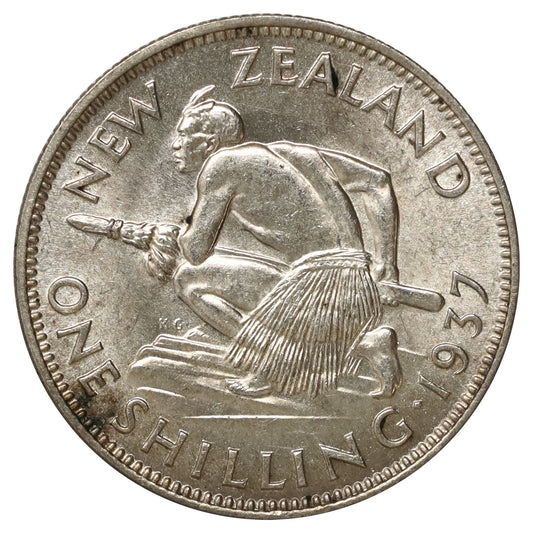 New Zealand 1937 Shilling UNC+ (MS62) $