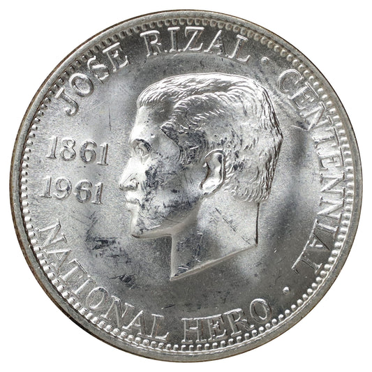 Philippines 1961 1/2 Peso Choice Brilliant Uncirculated (MS64) $