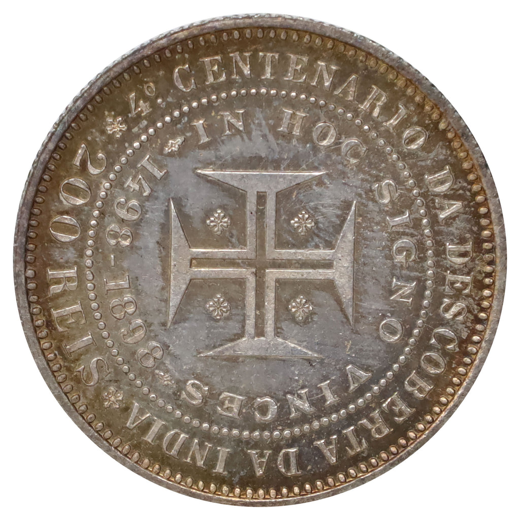 Portugal 1898 400th Ann. Discovery of India 200 Reis Brilliant Uncirculated (MS63)