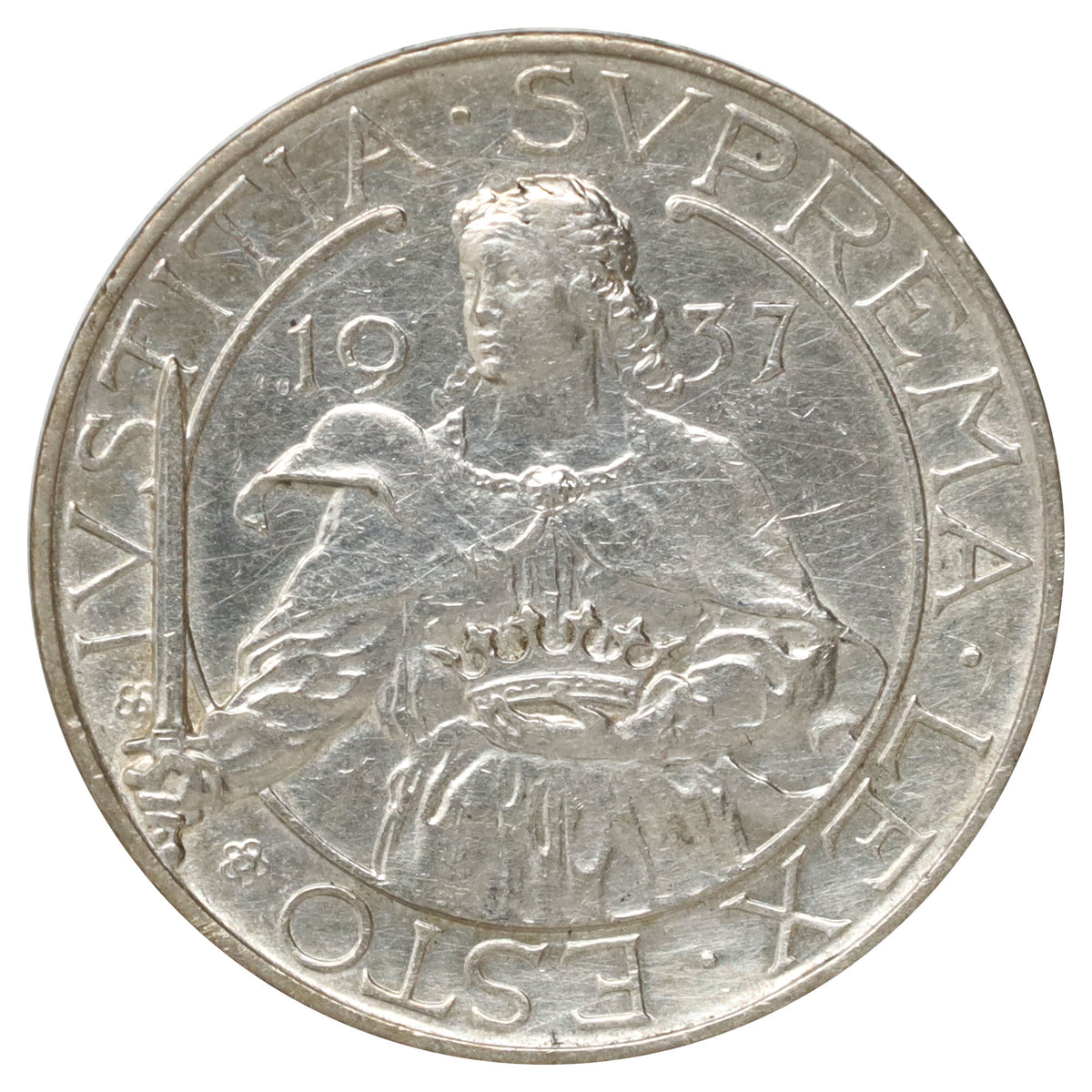 San Marino 1937R 10 Lire EF-AU (EF45) $