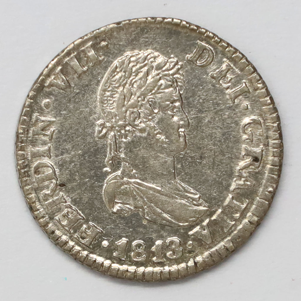 Spain 1813CSF 1/2 Real AU-UNC (AU55) $