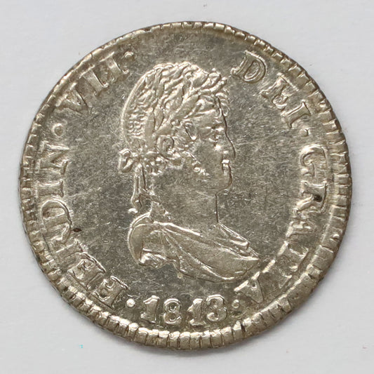 Spain 1813CSF 1/2 Real AU-UNC (AU55) $