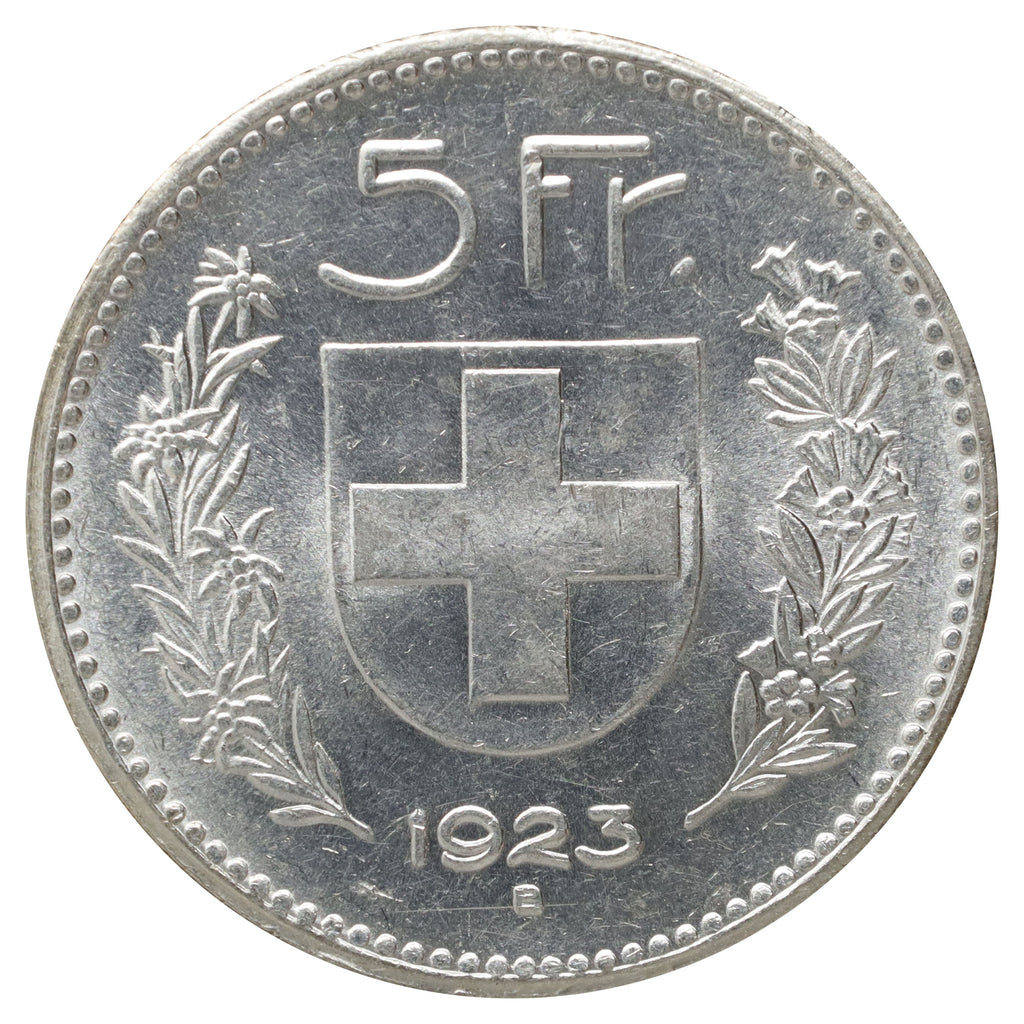 Switzerland 1923B 5 Francs Uncirculated (MS60) $