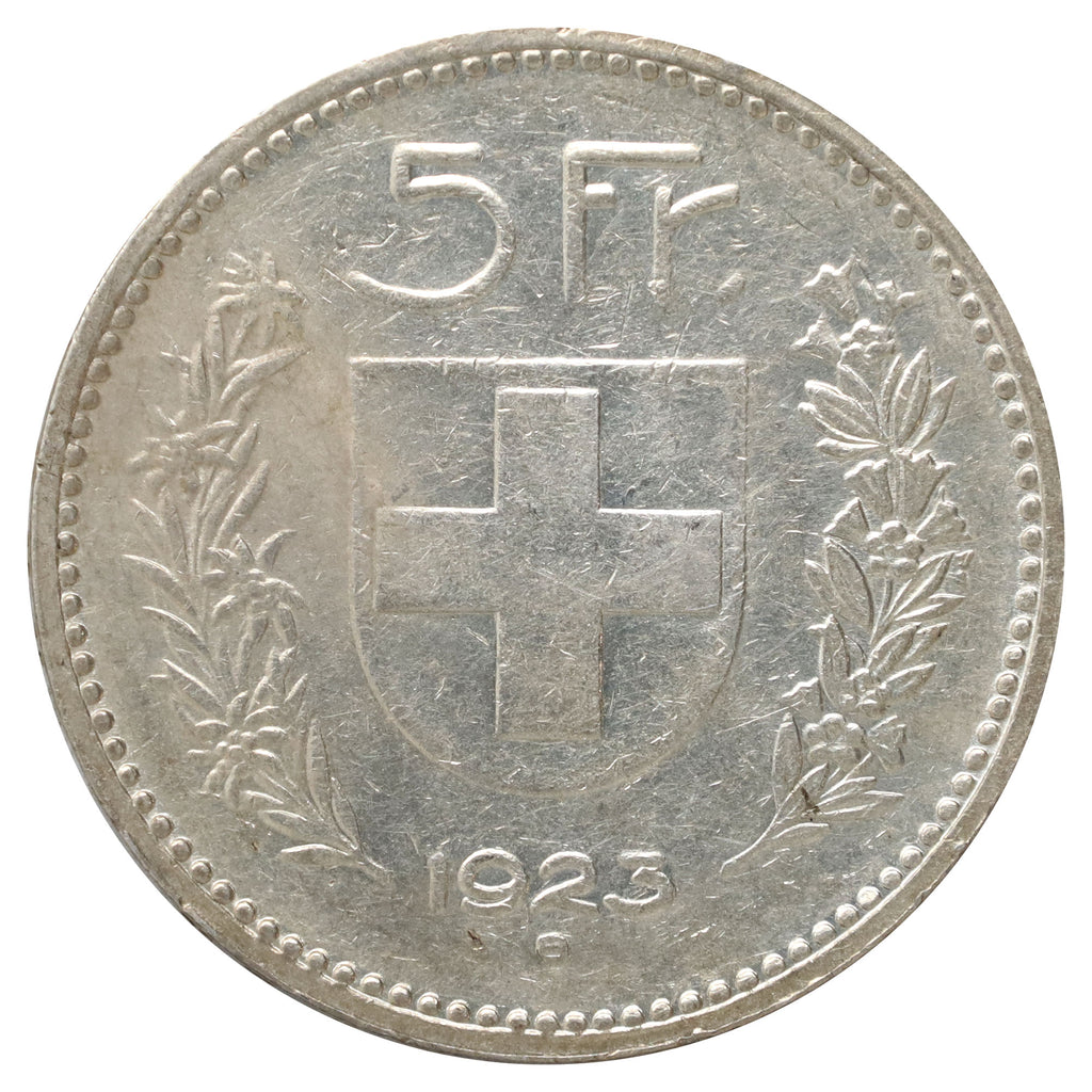 Switzerland 1923B 5 Francs Extra Fine (EF40) $