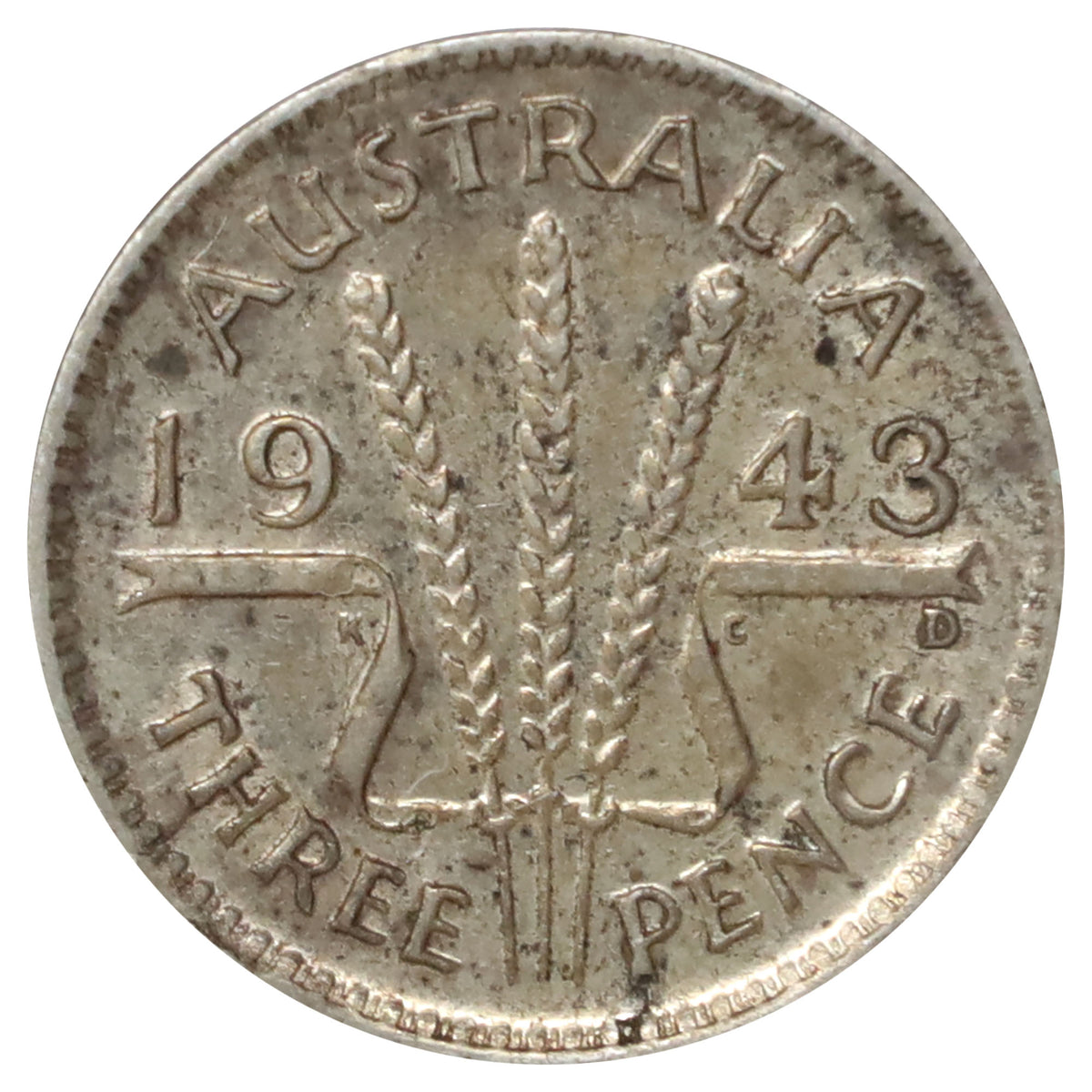 Australia 1943D 3 Pence Very Fine (VF20)