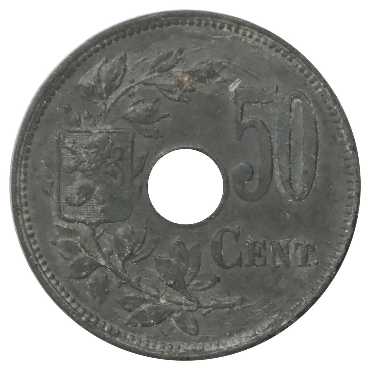 Belgium 1918 50 Centimes EF-AU (EF45)