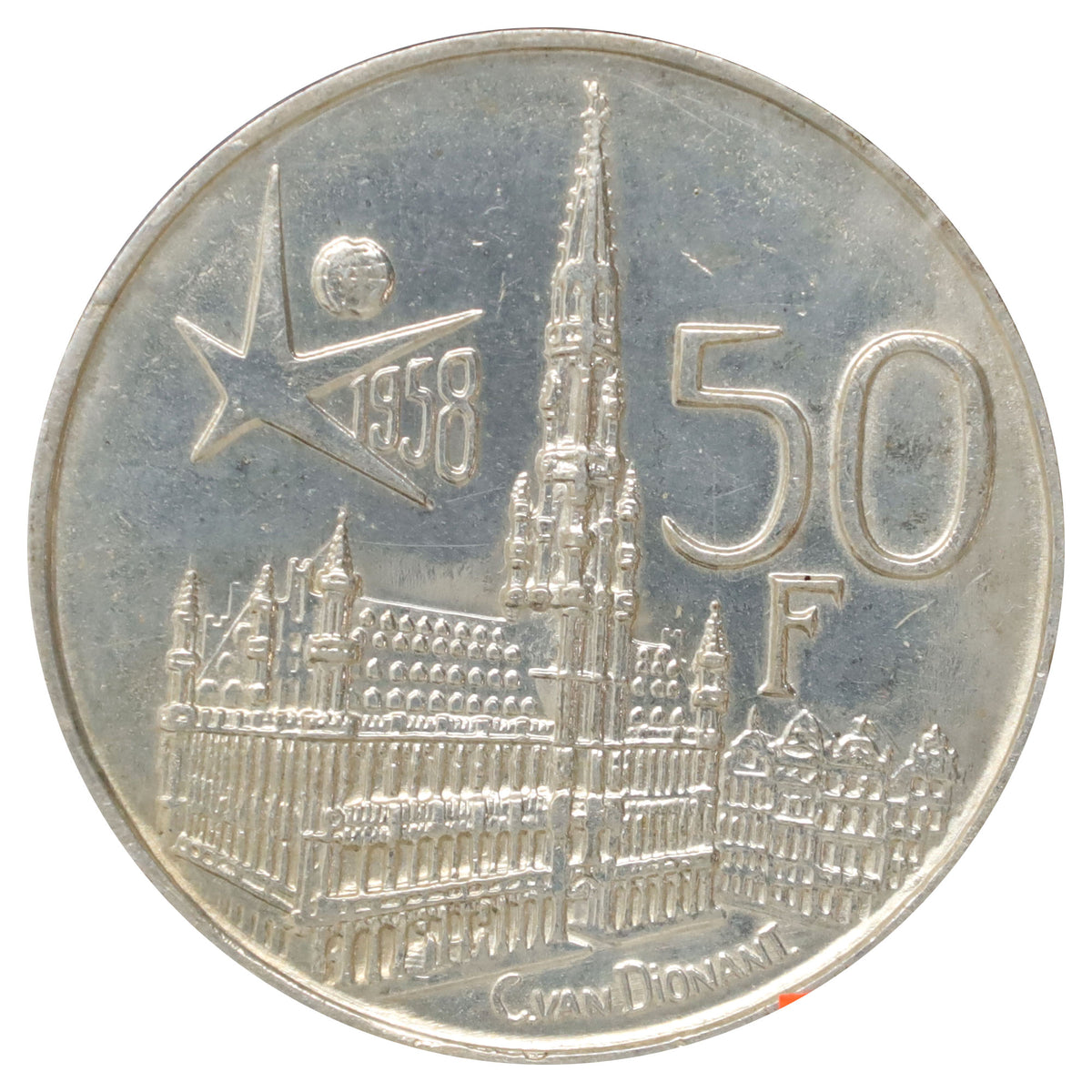 Belgium 1958 50 Francs Extra Fine (EF40)