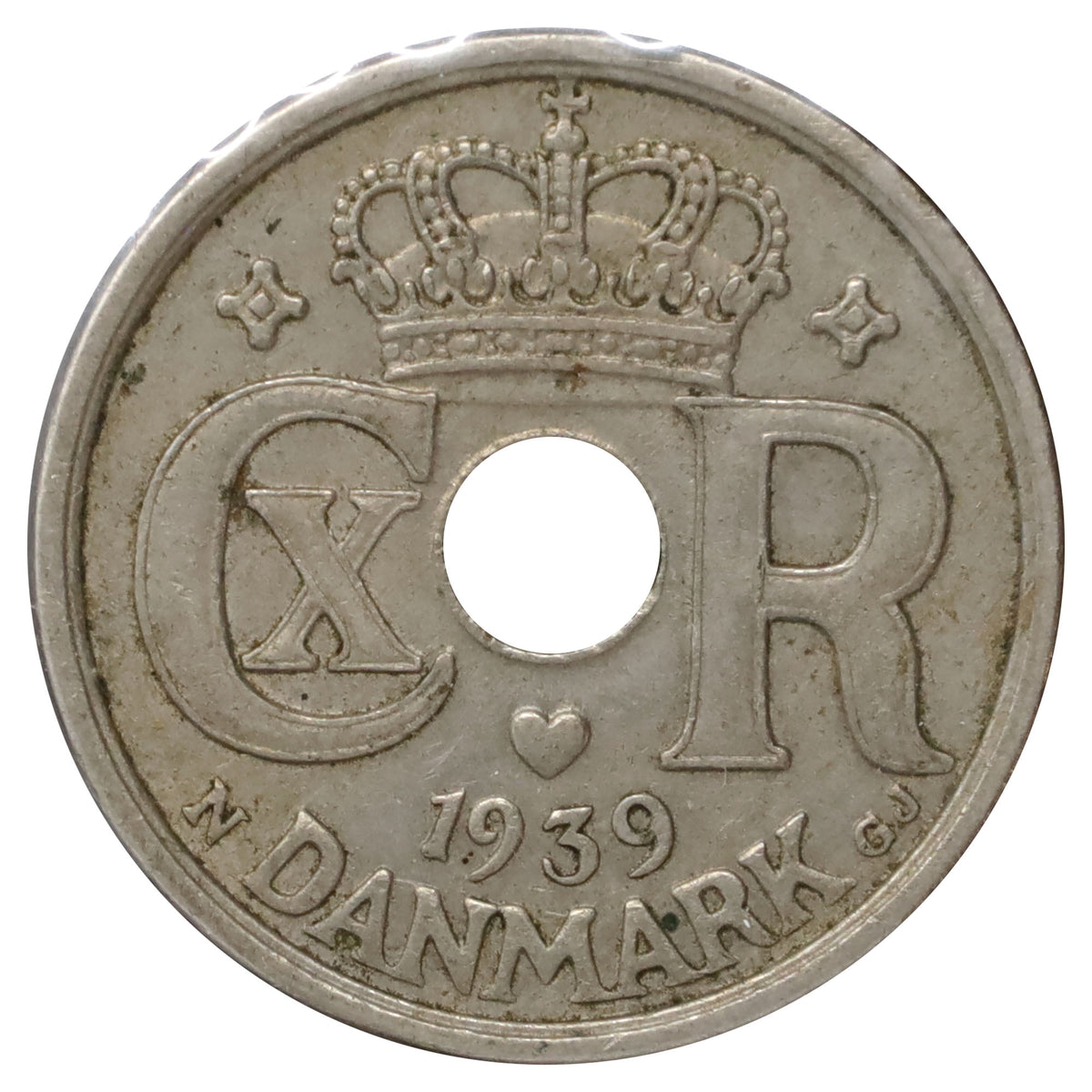Denmark 1939 25 Ore Extra Fine (EF40)