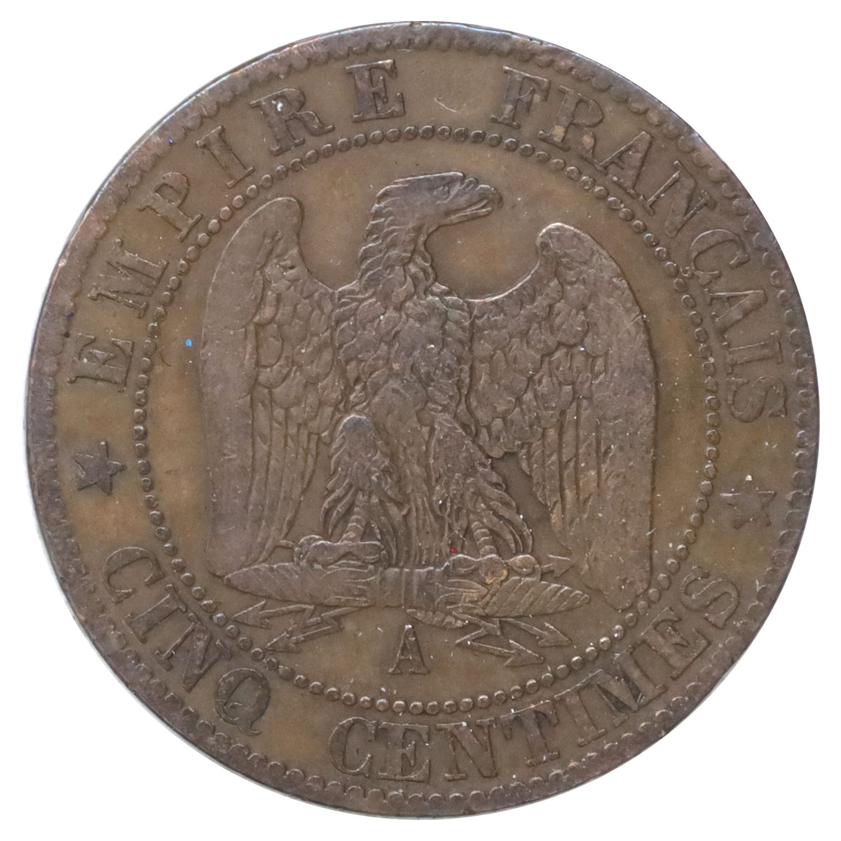 France 1863A 5 Centimes Very Fine (VF20)