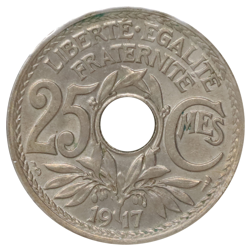 France 1917 25 Centimes Uncirculated (MS60)