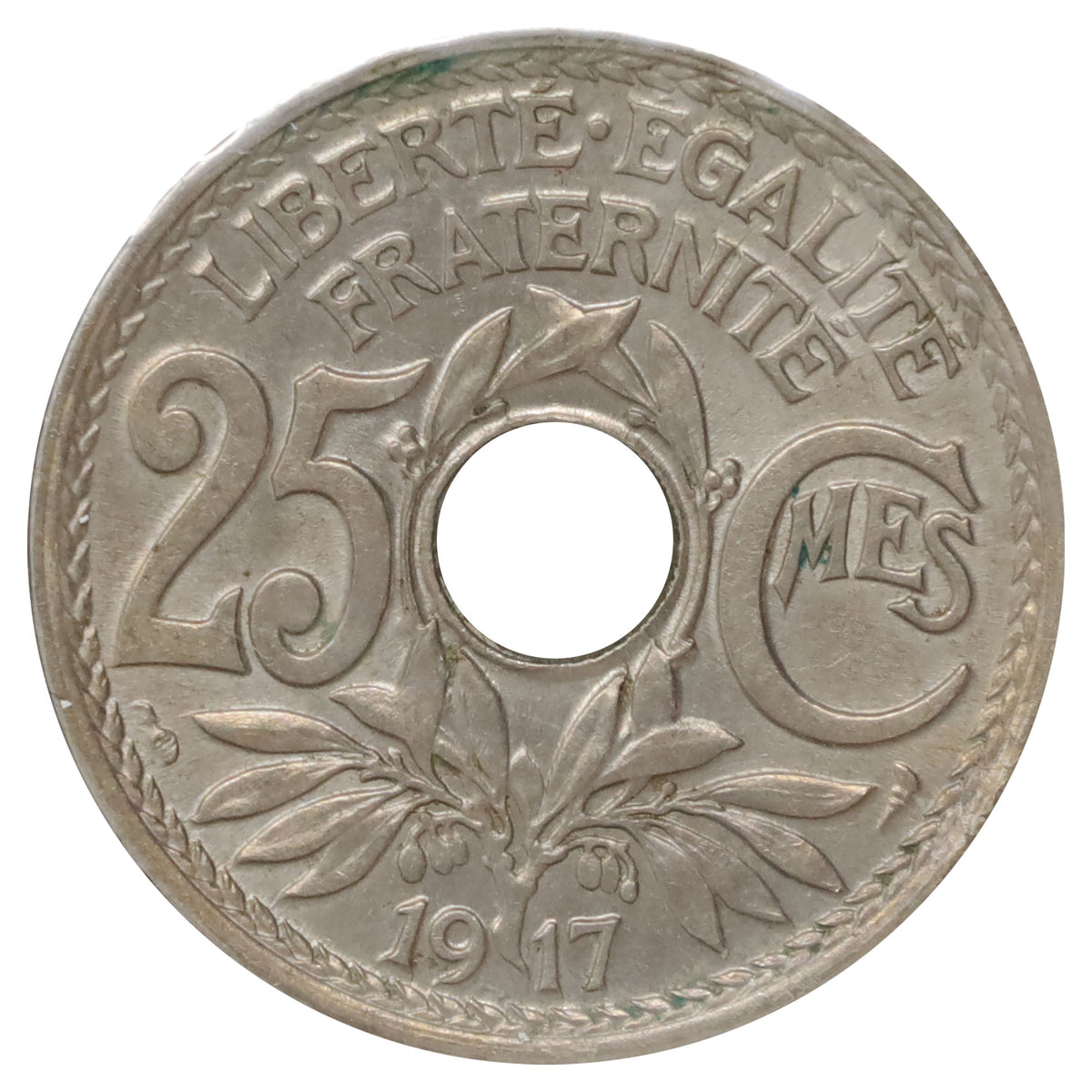 France 1917 25 Centimes Uncirculated (MS60)