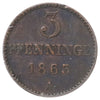 German States 1863A Mecklenburg 3 Pfennig Extra Fine (EF40)