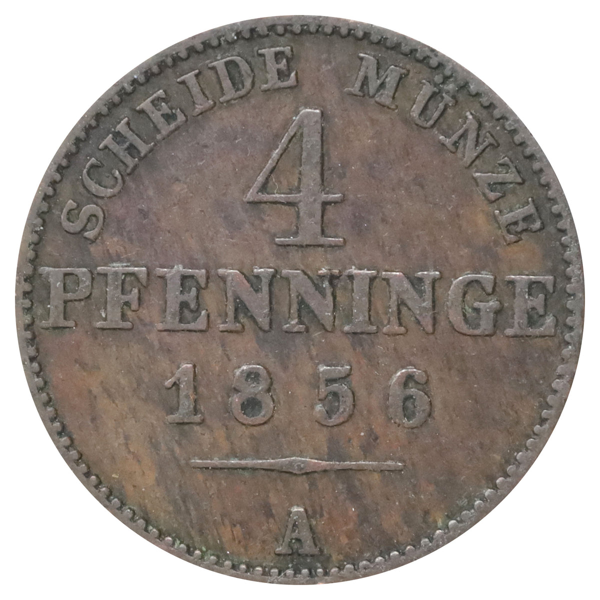 German States 1856A Prussia 4 Pfennig Fine (F12)