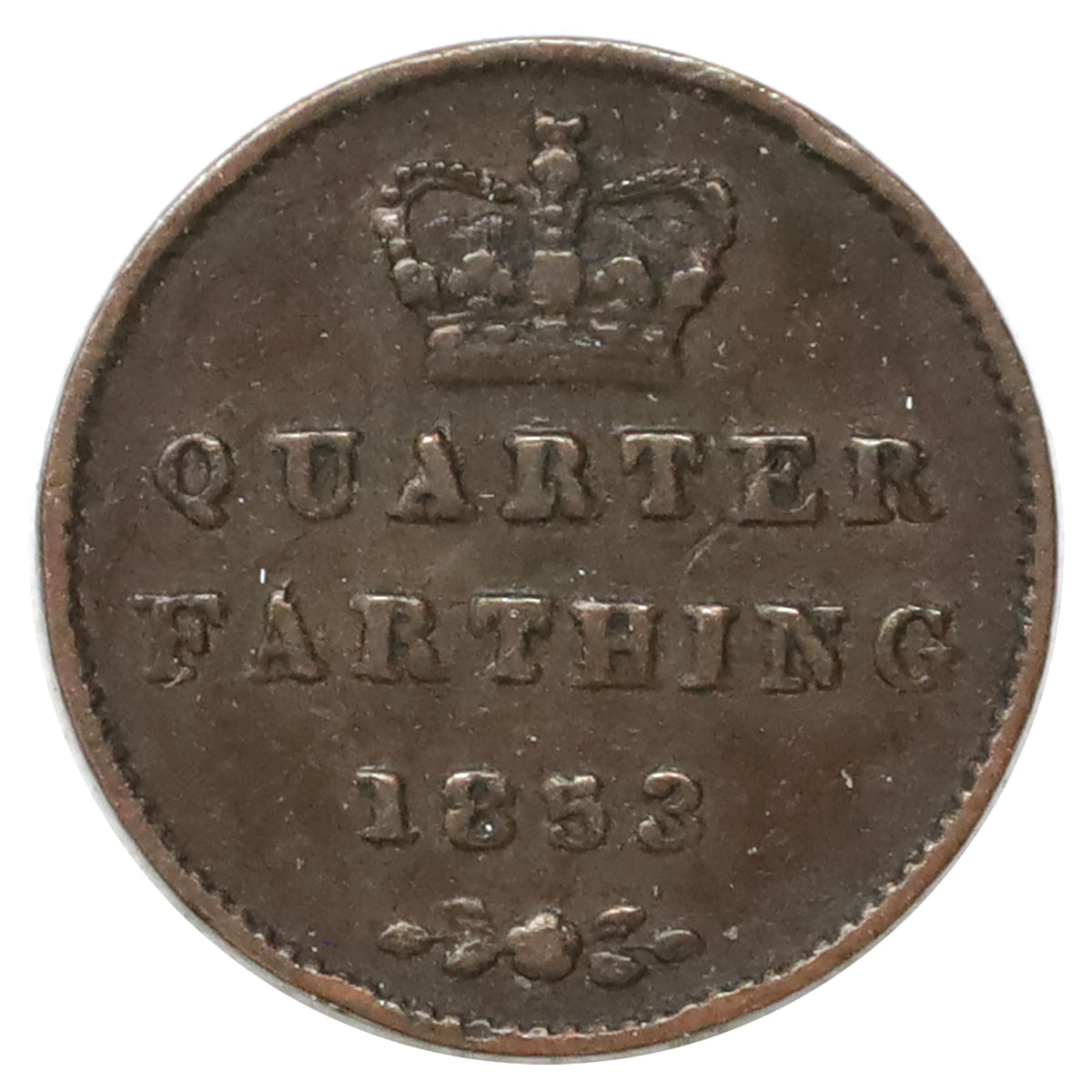 Ceylon 1853 1/4 Farthing Fine (F12)
