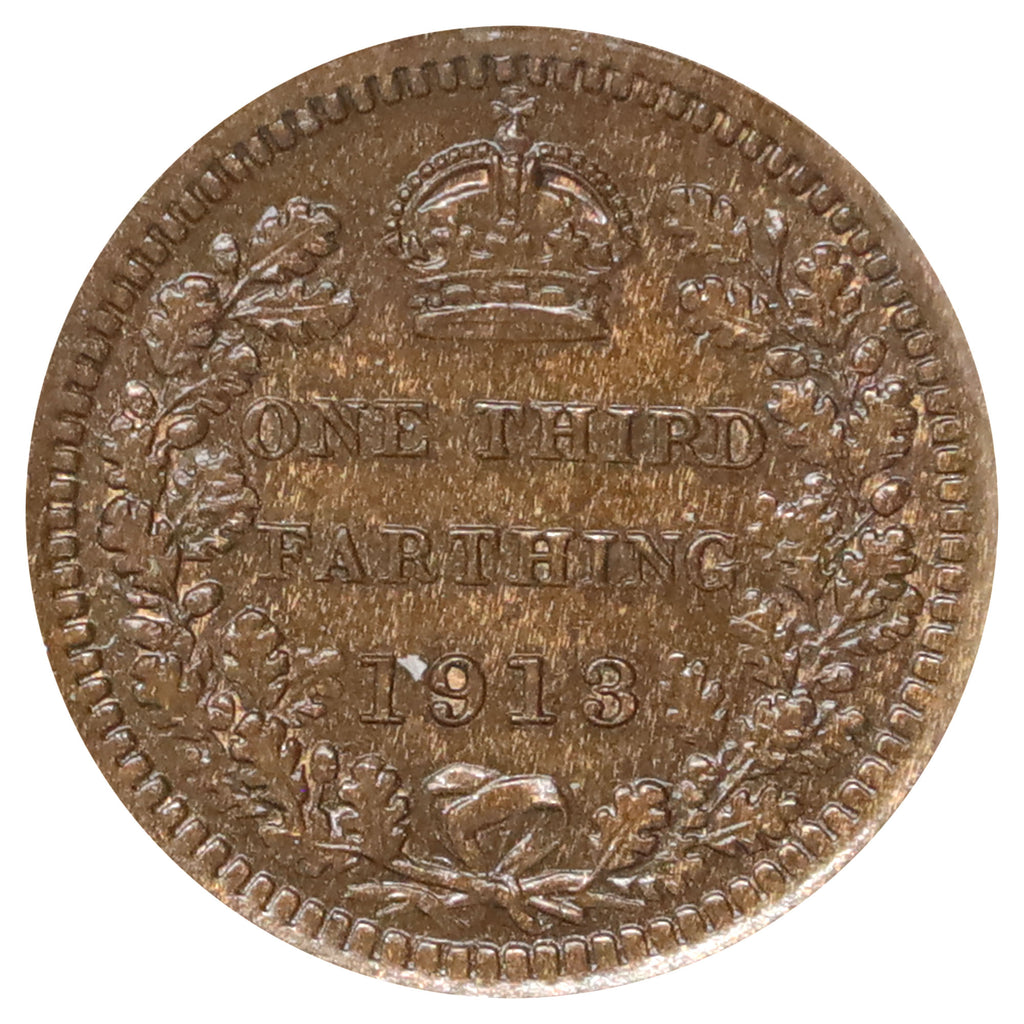Malta 1913 1/3 Farthing AU-UNC (AU55)