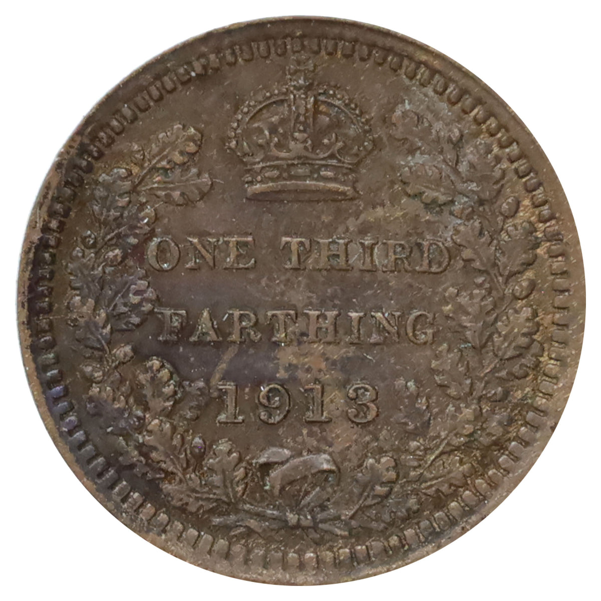 Malta 1913 1/3 Farthing VF-EF (VF30)