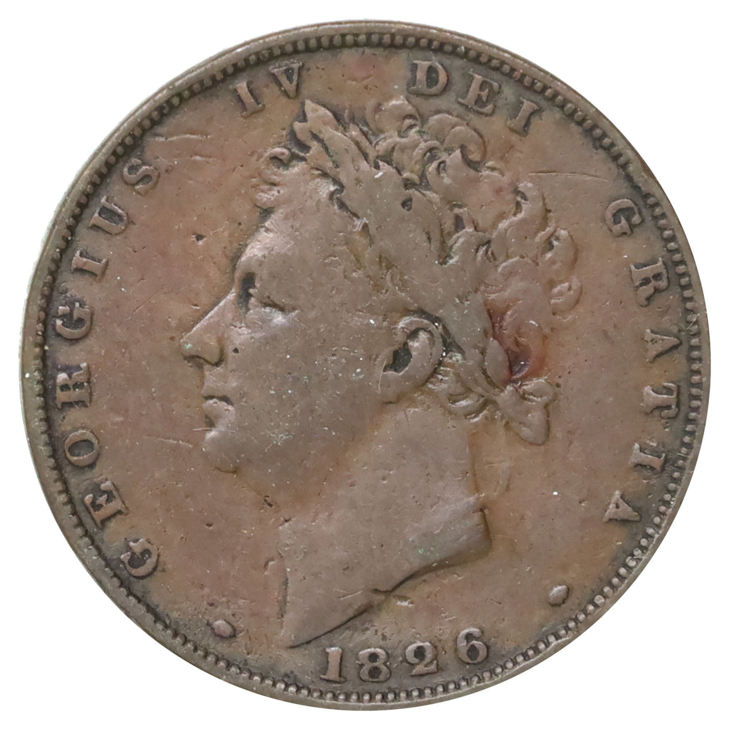 Great Britain 1826 George IV Farthing Very Good (VG8)