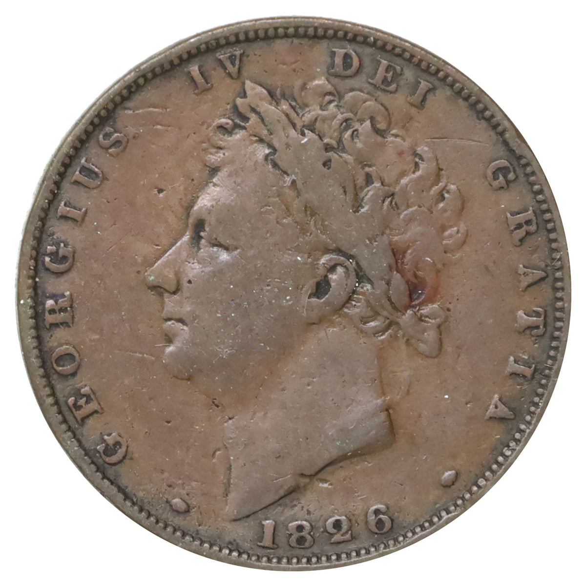 Great Britain 1826 George IV Farthing Very Good (VG8)