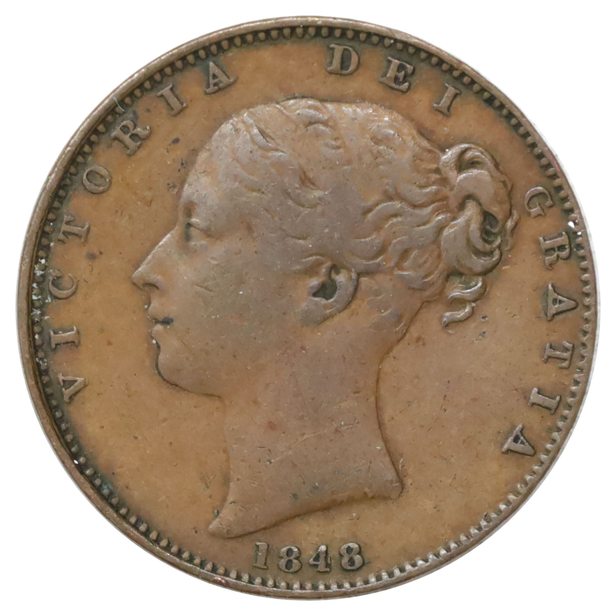 Great Britain 1848 Farthing VF-EF (VF30)