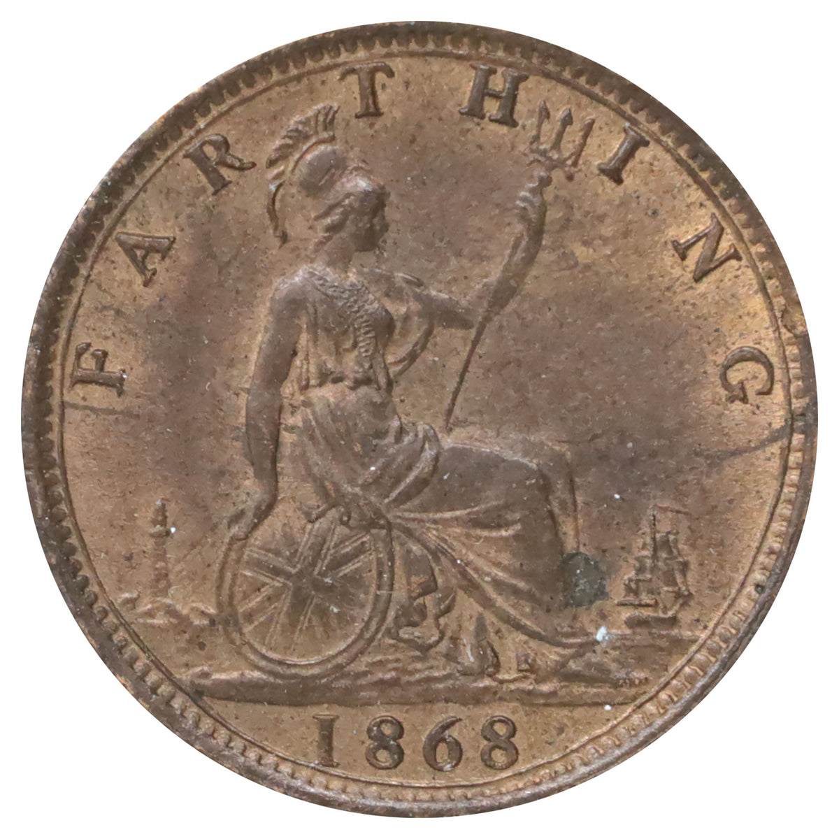 Great Britain 1868 Farthing AU-UNC (AU55)