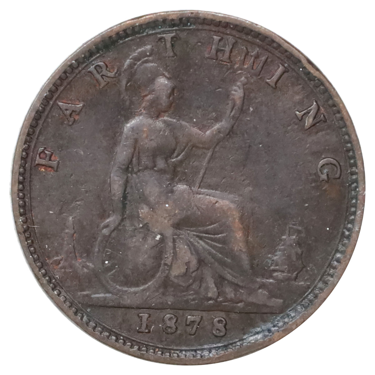 Great Britain 1878 Farthing VF-EF (VF30)