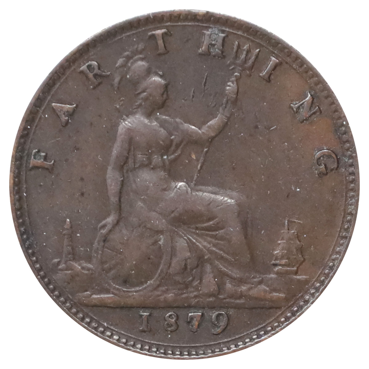 Great Britain 1879 Large 9 Farthing F-VF (F15)