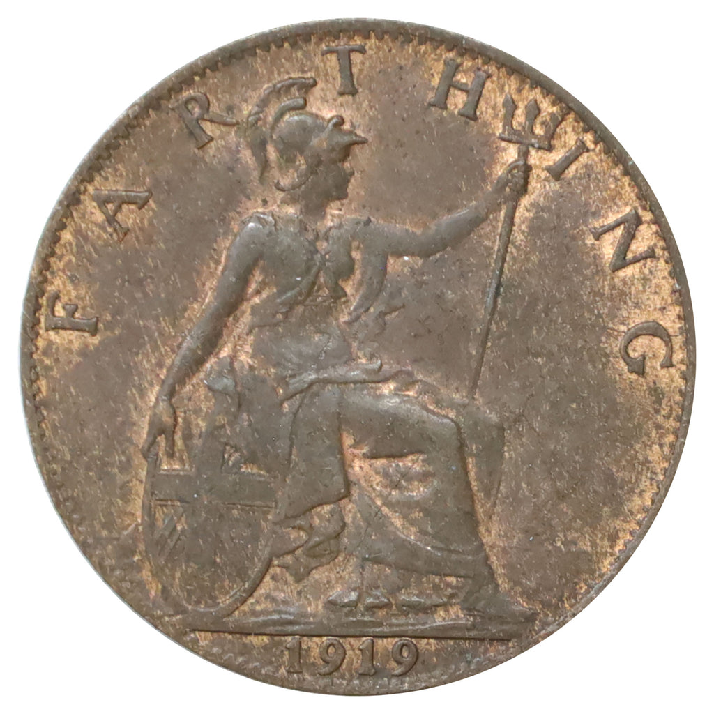 Great Britain 1919 Farthing Almost Uncirculated (AU50)