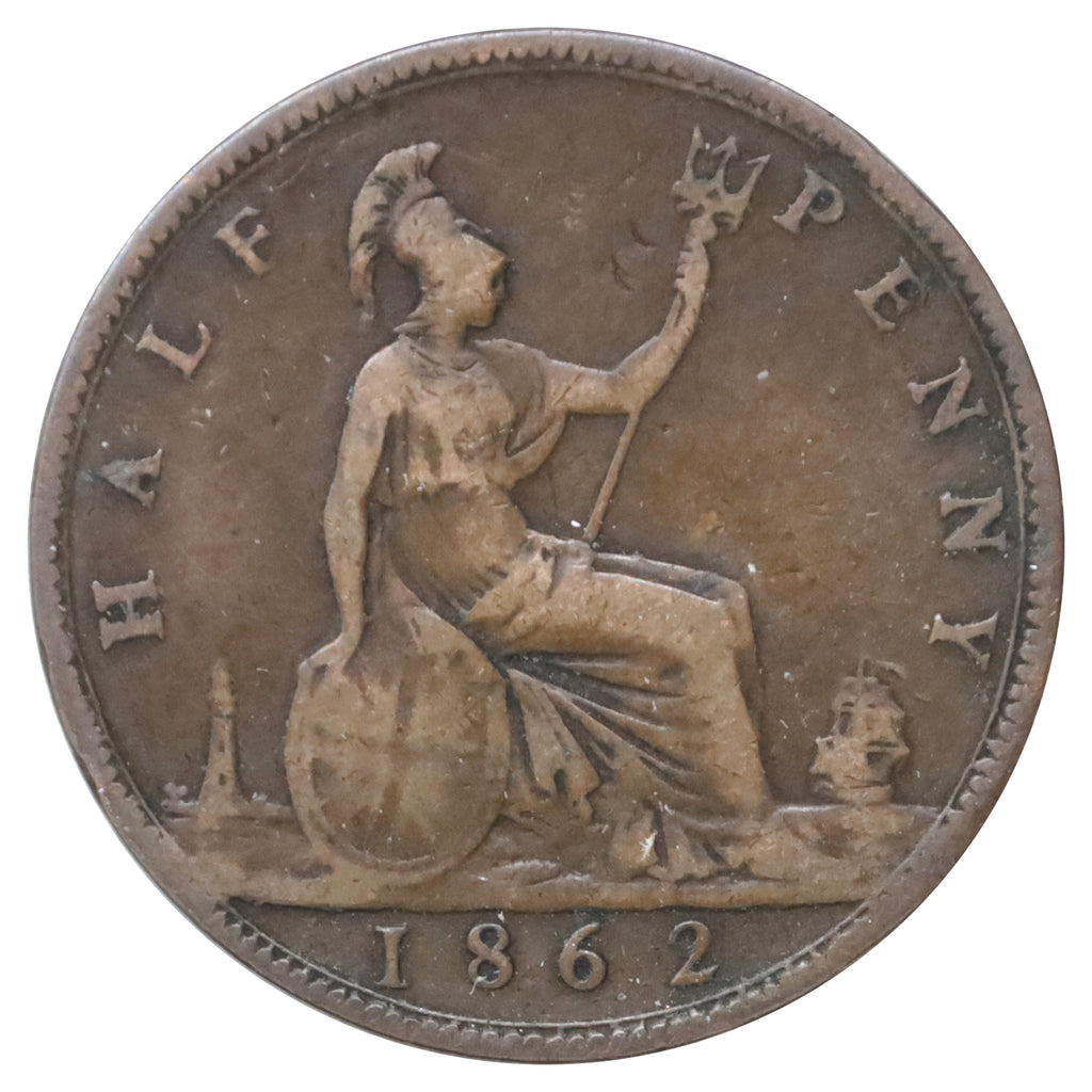 Great Britain 1862 1/2 Penny VG-F (VG10)