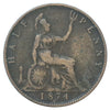 Great Britain 1874H 1/2 Penny Fine (F12)