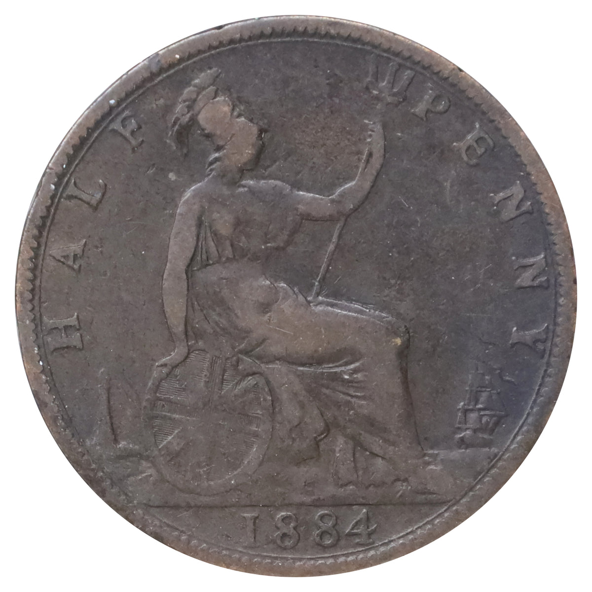 Great Britain 1884 1/2 Penny Very Good (VG8)