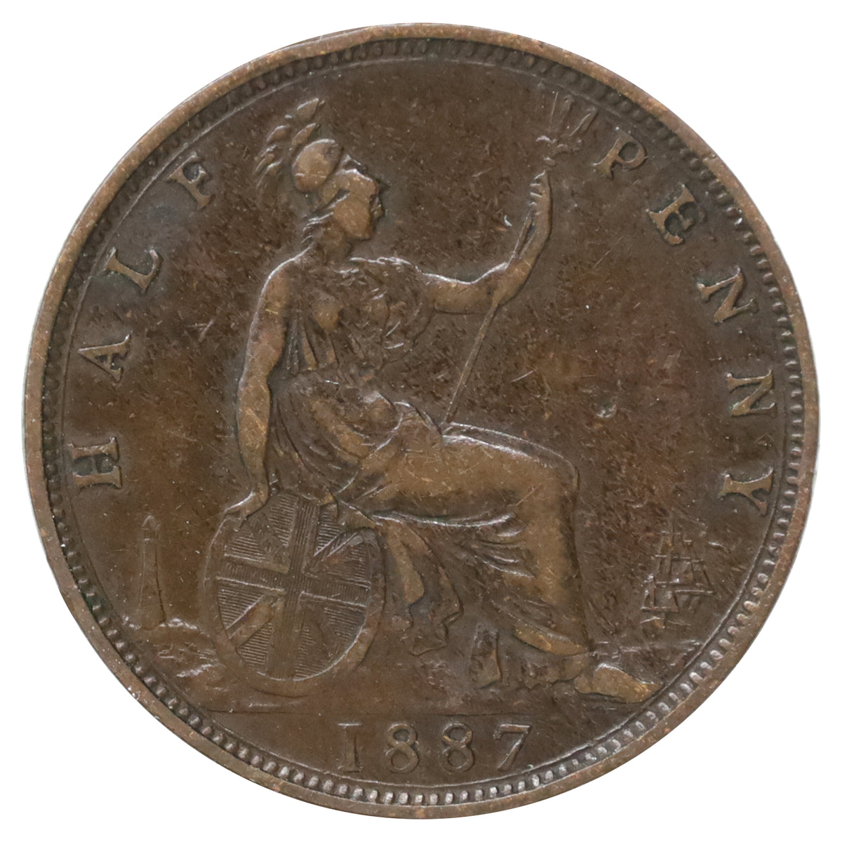 Great Britain 1887 1/2 Penny VF-EF (VF30)