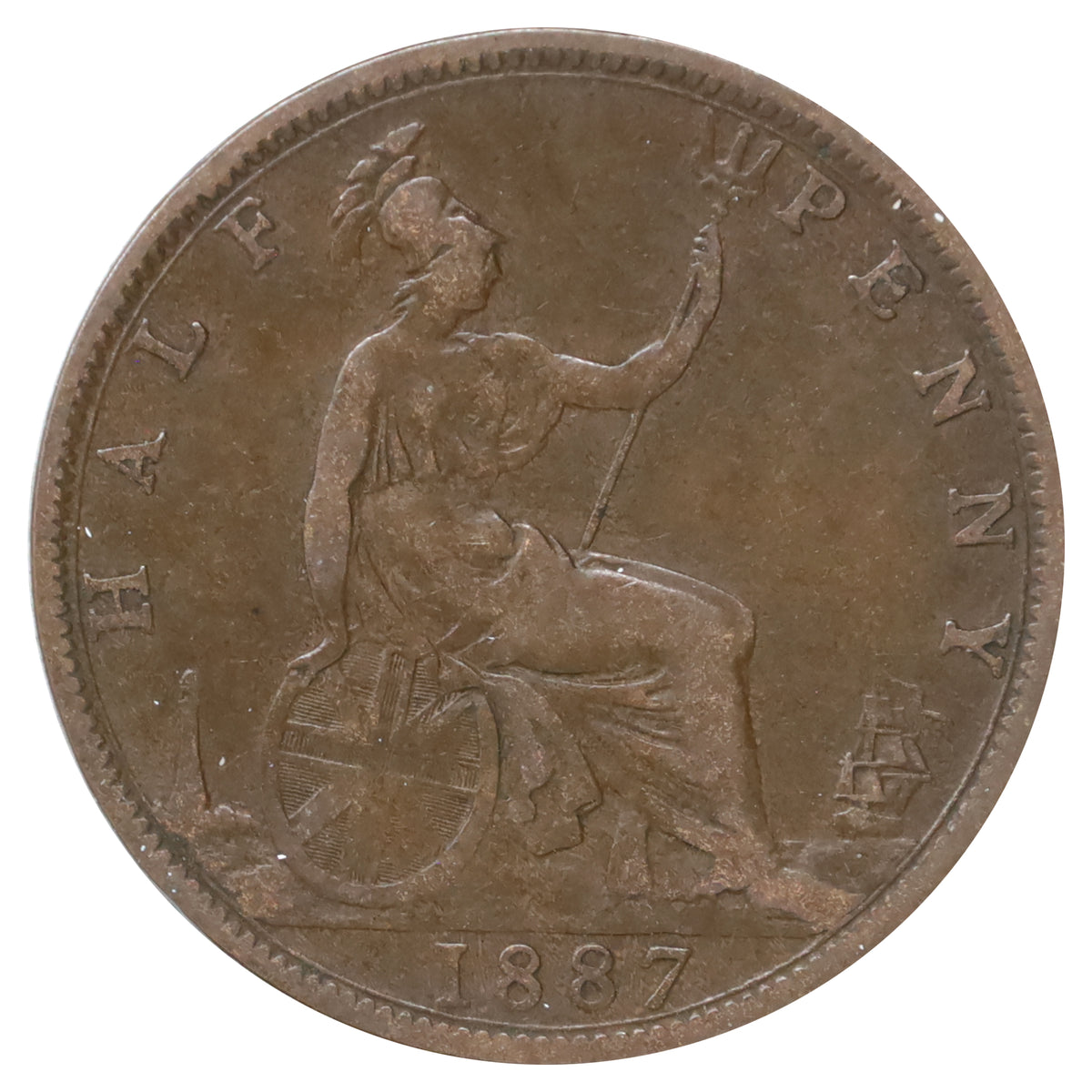 Great Britain 1887 1/2 Penny Fine (F12)