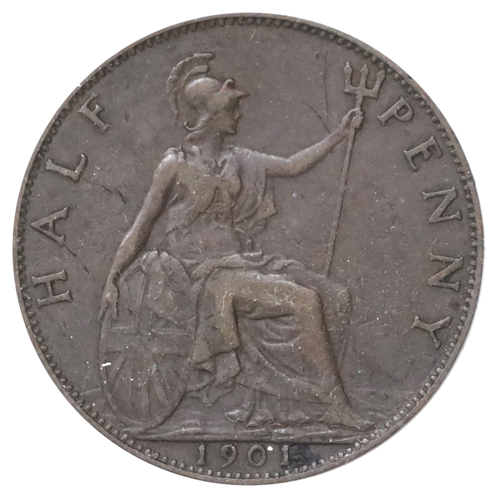 Great Britain 1901 1/2 Penny VF-EF (VF30)
