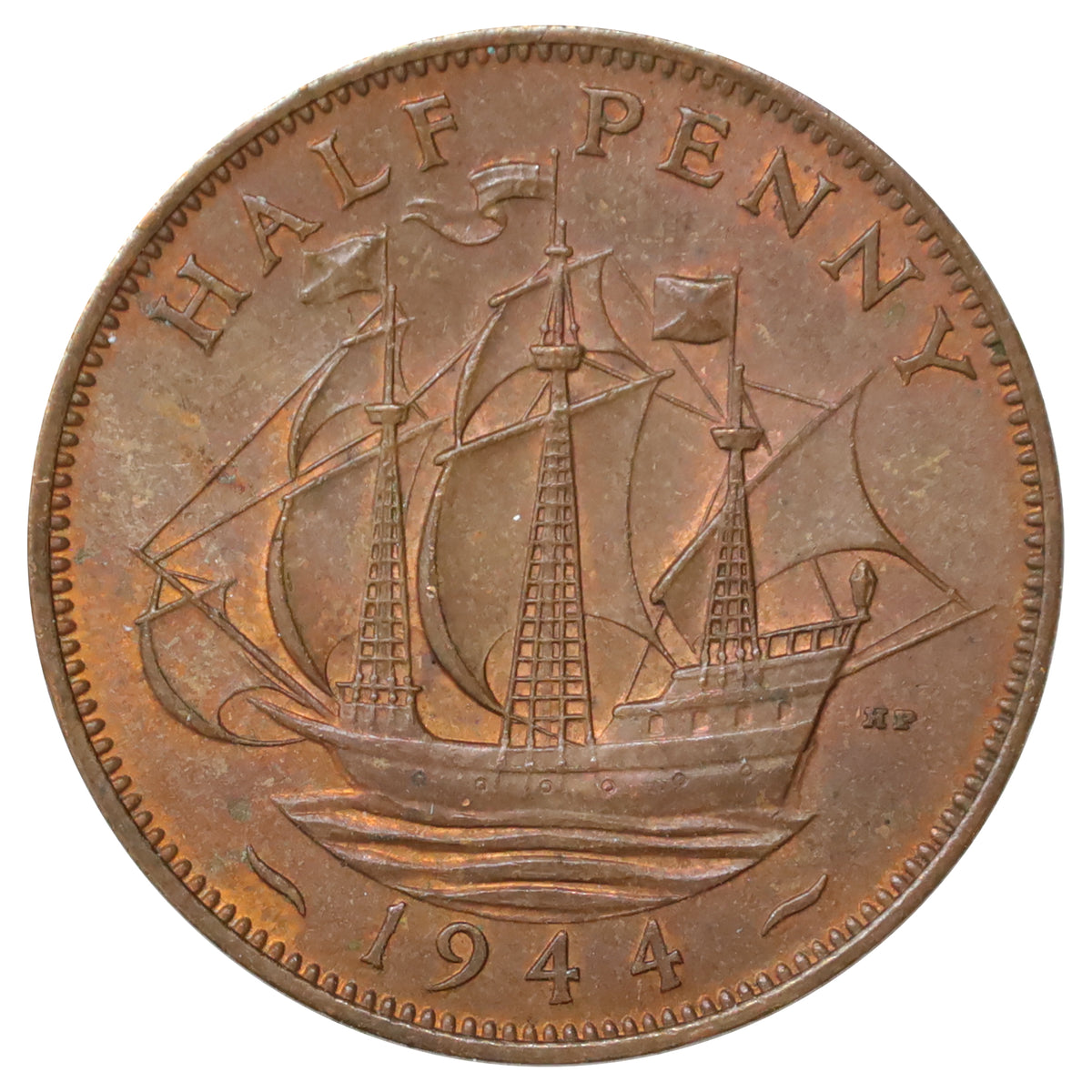 Great Britain 1944 1/2 Penny Uncirculated (MS60)
