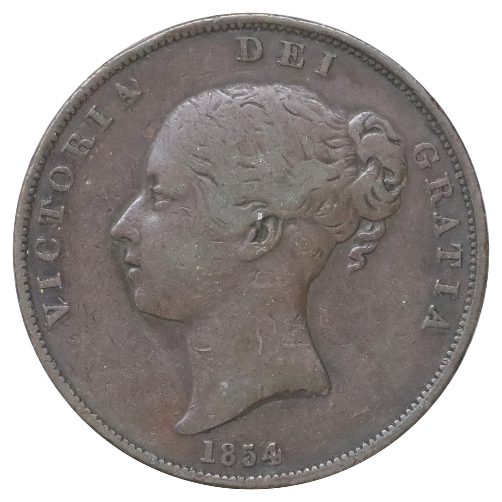 Great Britain 1854 Ornamental Trident Penny F-VF (F15)