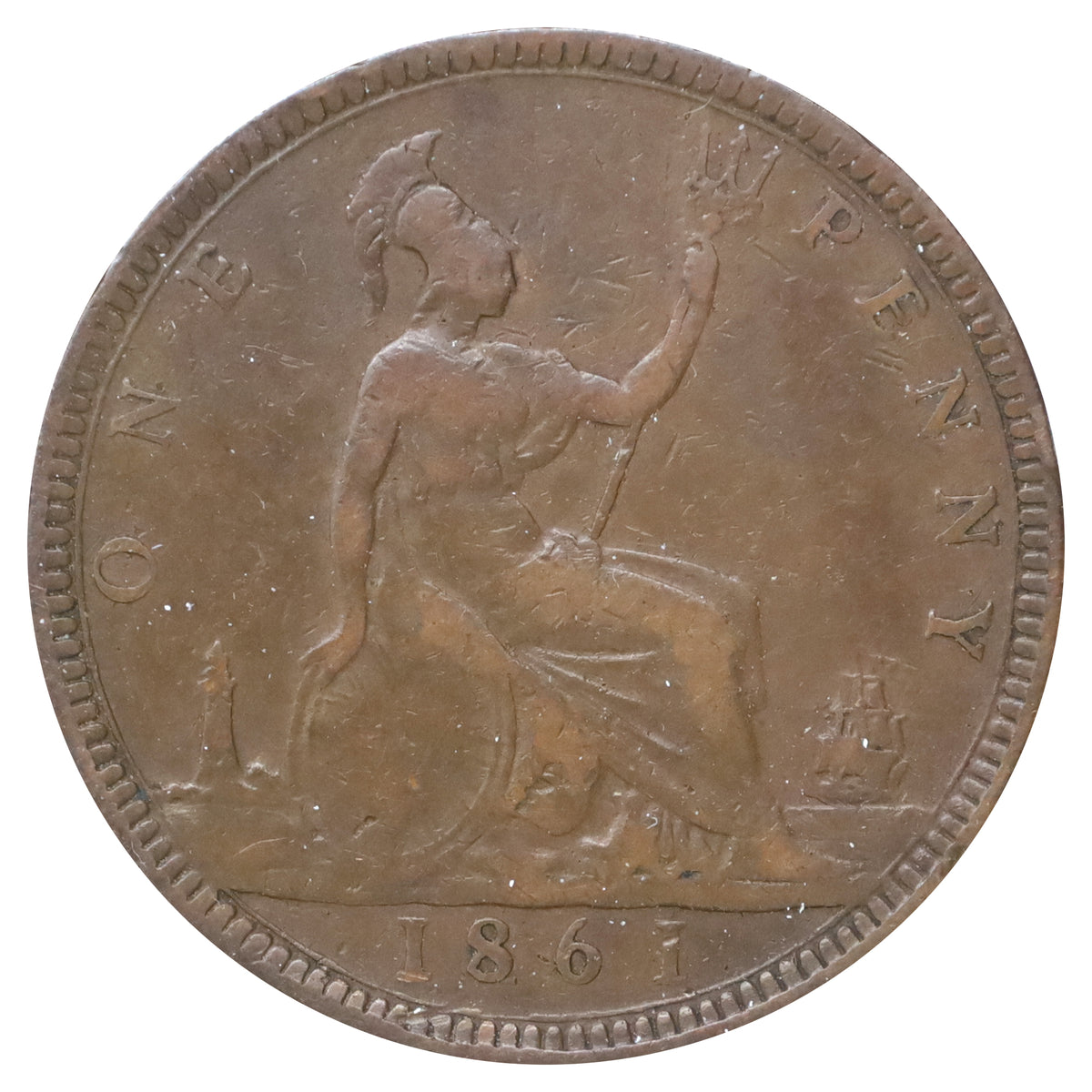Great Britain 1861 Penny Extra Fine (EF40)