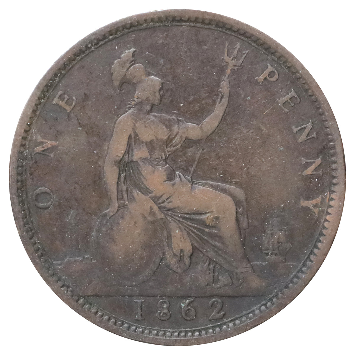 Great Britain 1862 Penny VG-F (VG10)