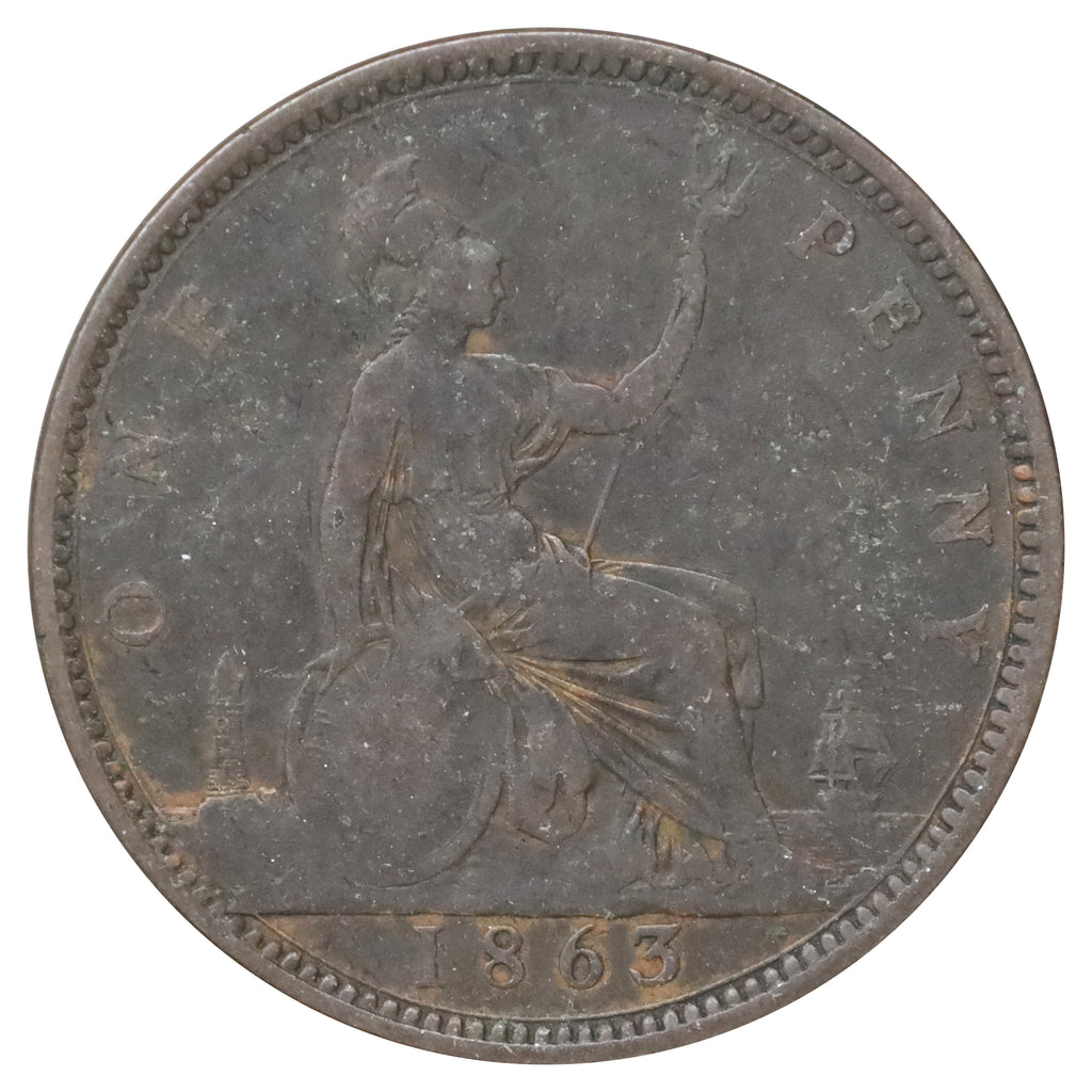 Great Britain 1863 Penny Very Good (VG8)