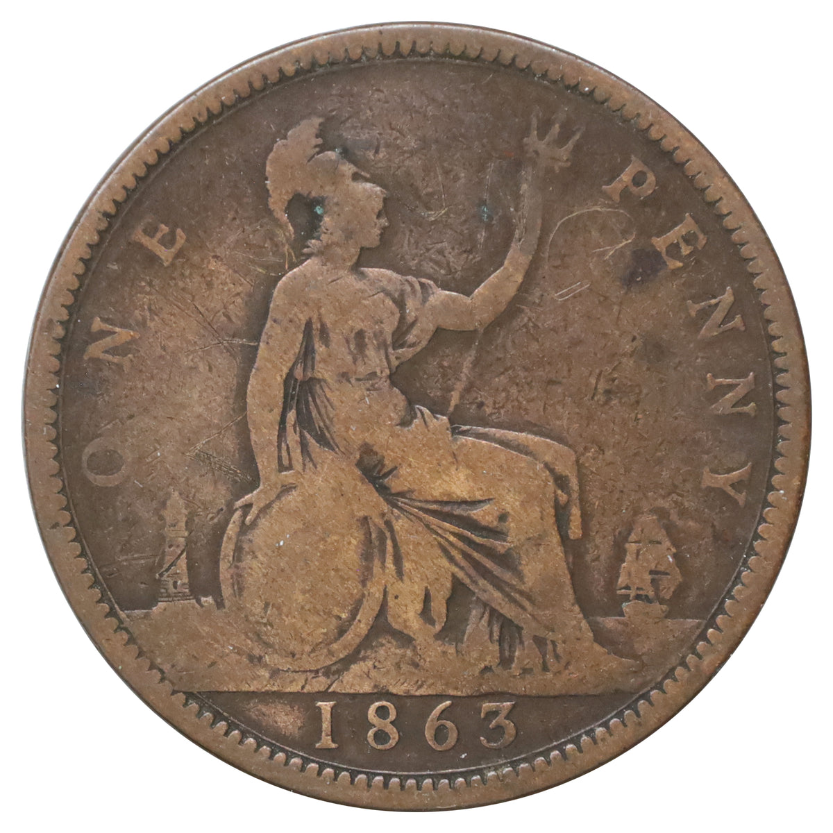 Great Britain 1863 Penny Good (G4)