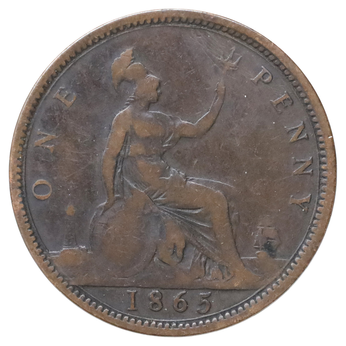 Great Britain 1865 Penny Very Good (VG8)