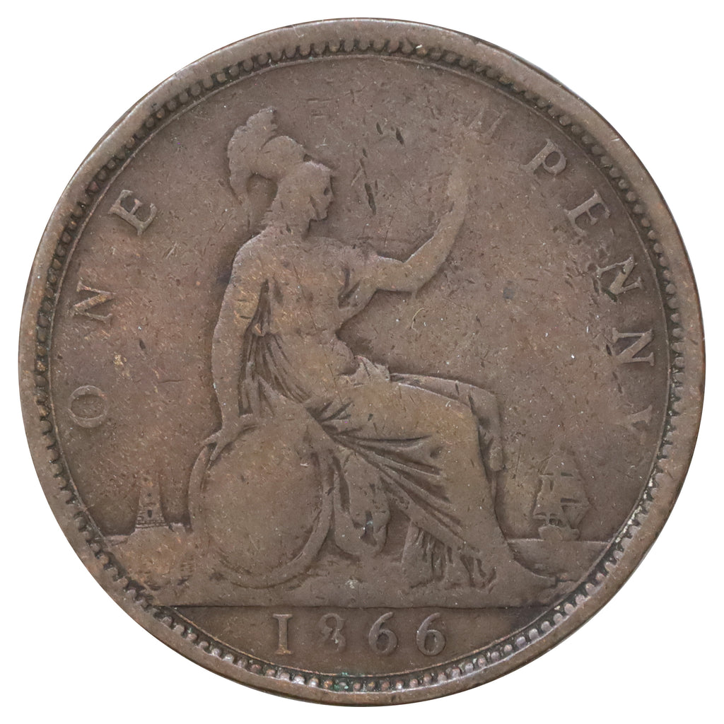 Great Britain 1866 Penny Very Good (VG8)