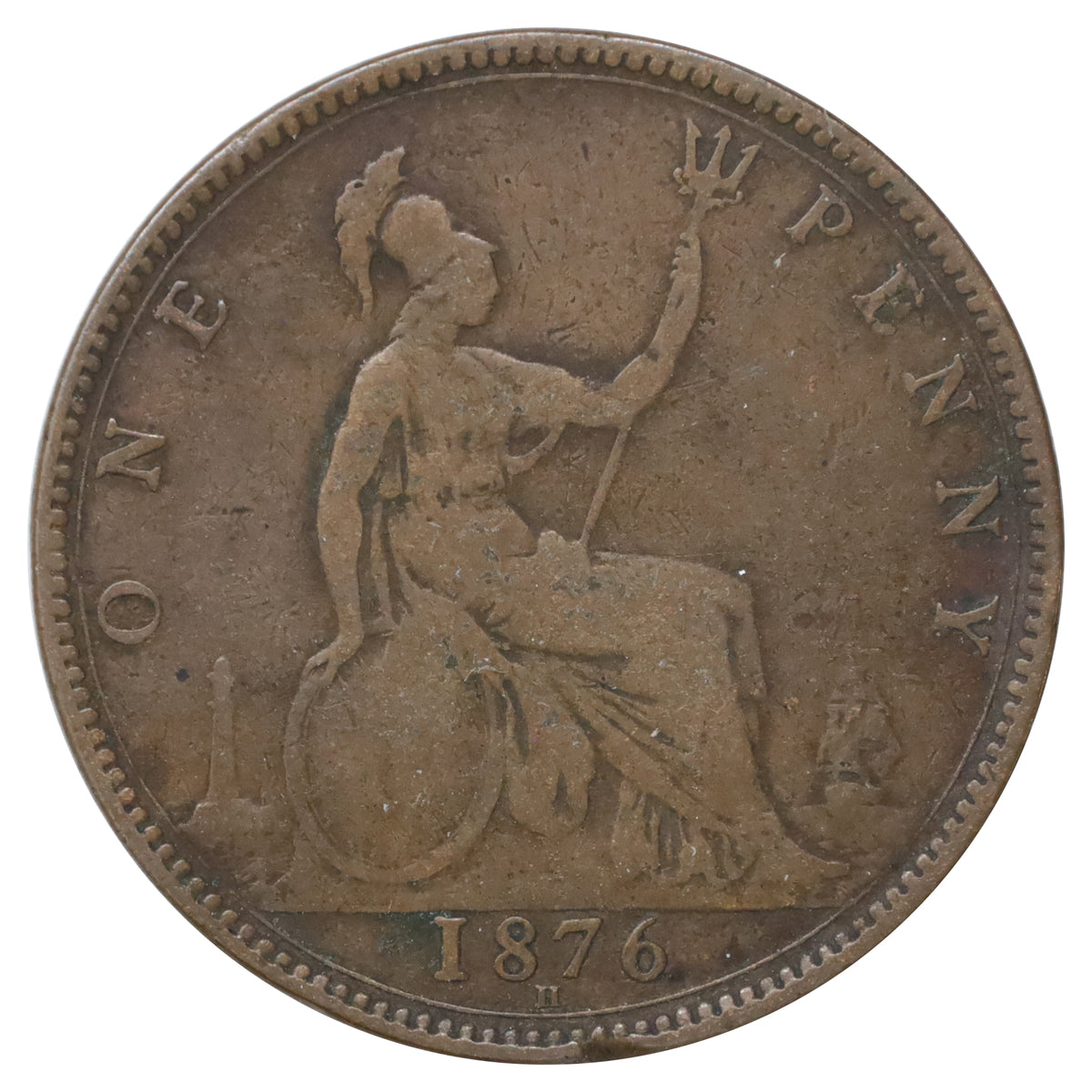 Great Britain 1876H Small Date Penny Very Good (VG8)