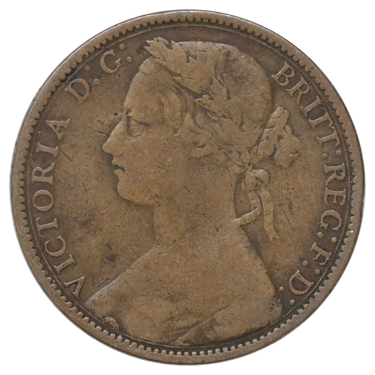 Great Britain 1876H Small Date Penny Very Good (VG8)