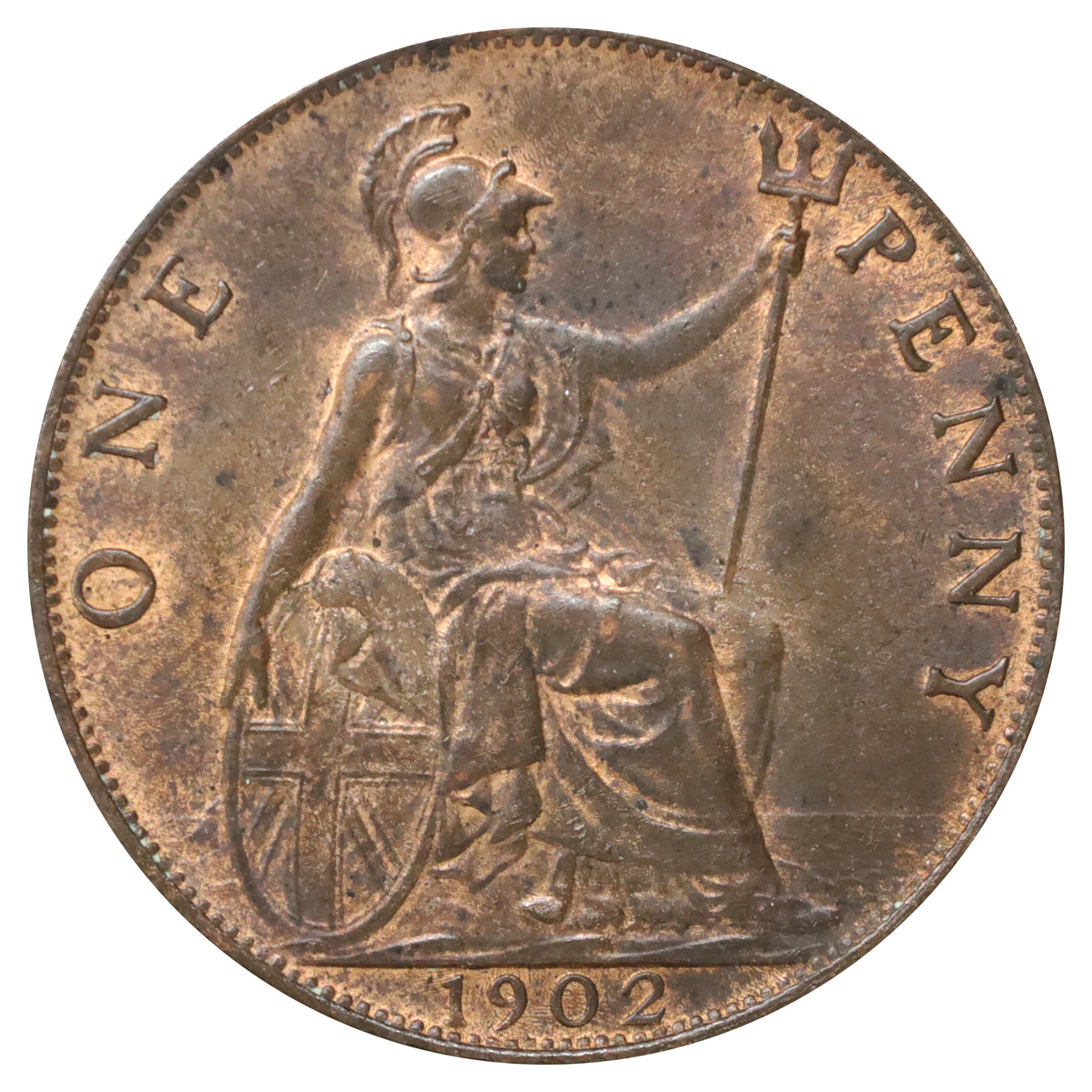 Great Britain 1902 High Tide Penny Uncirculated (MS60)