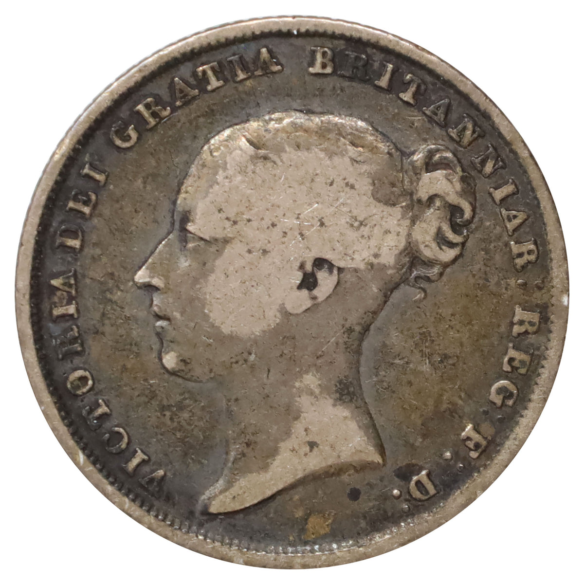 Great Britain 1839 Shilling Fine (F12)