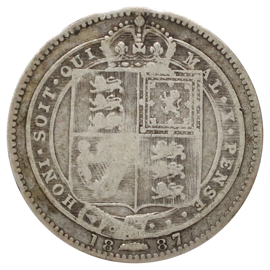 Great Britain 1887 Jubilee Shilling About Good (AG3)