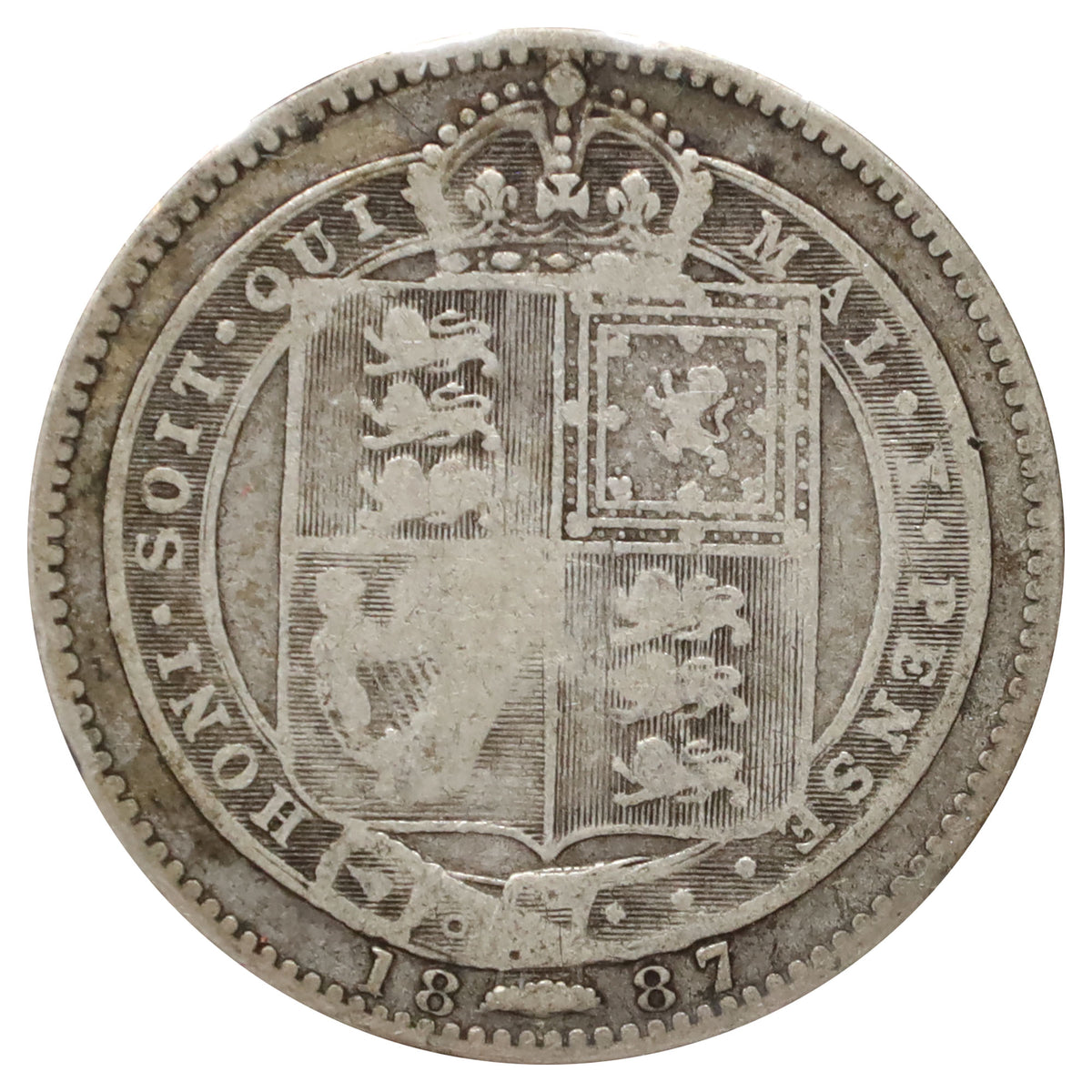 Great Britain 1887 Jubilee Shilling About Good (AG3)