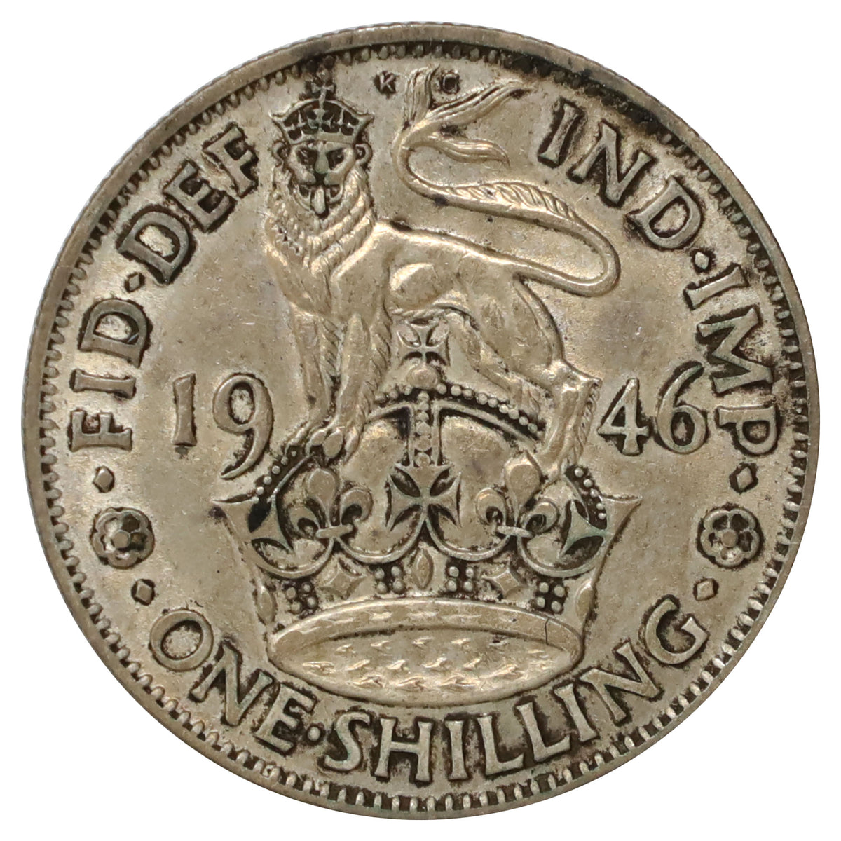 Great Britain 1946 English Crest Shilling Extra Fine (EF40)